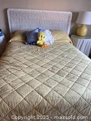 MaxSold Auction: MCM Vintage White Wicker Woven Bed with Mattress  - San Jose (California, USA) SELLER MANAGED Estate Sale Online Auction -  Park Wilshire Drive