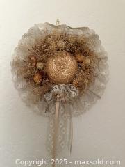 MaxSold Auction: Vintage Small Woven Wicker, Lace, &#38; Dried Flower Wreath #1 - San Jose (California, USA) SELLER MANAGED Estate Sale Online Auction -  Park Wilshire Drive