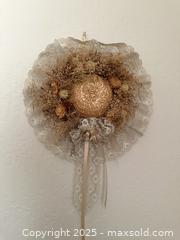 MaxSold Auction: Vintage Small Woven Wicker, Lace, &#38; Dried Flower Wreath #1 - San Jose (California, USA) SELLER MANAGED Estate Sale Online Auction -  Park Wilshire Drive