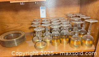 MaxSold Auction: Goldenrod By Glastonbury-Lotus Stemware &#38; Plates  - San Jose (California, USA) PARTNER MANAGED Estate Sale Online Auction - Woodford Drive