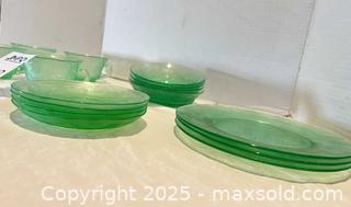 MaxSold Auction: Vintage Green Depression Glass - San Jose (California, USA) PARTNER MANAGED Estate Sale Online Auction - Woodford Drive