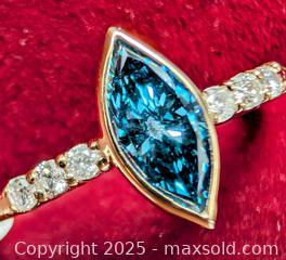 MaxSold Auction: 10K(1.44g),  LAB BLUE DIAMOND (0.45+0.06ct) SIZE 6.5 RING - Toronto (Ontario, Canada) PARTNER MANAGED Downsizing Online Auction - Queen Street East