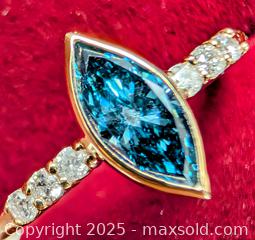 MaxSold Auction: 10K(1.44g),  LAB BLUE DIAMOND (0.45+0.06ct) SIZE 6.5 RING - Toronto (Ontario, Canada) PARTNER MANAGED Downsizing Online Auction - Queen Street East