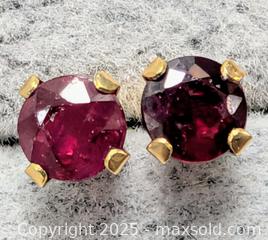 MaxSold Auction: 14K(0.4g),  GENUINE RUBY 4MM EARRING - Toronto (Ontario, Canada) PARTNER MANAGED Downsizing Online Auction - Queen Street East