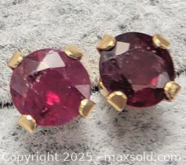 MaxSold Auction: 14K(0.4g),  GENUINE RUBY 4MM EARRING - Toronto (Ontario, Canada) PARTNER MANAGED Downsizing Online Auction - Queen Street East
