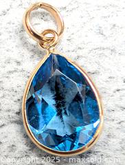 MaxSold Auction: Certified 10K(0.57g),  BLUE TOPAZ (2.2ct) PENDANT - Toronto (Ontario, Canada) PARTNER MANAGED Downsizing Online Auction - Queen Street East