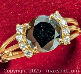 MaxSold Auction: Certified 10K(1.9g),  BLACK DIAMOND (1+0.1ct) SIZE 6.5 RING - Toronto (Ontario, Canada) PARTNER MANAGED Downsizing Online Auction - Queen Street East
