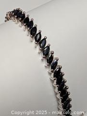 MaxSold Auction: Certified SILVER(19.04g),  GENUINE SAPPHIRE (14ct) BRACELET 7.5&#34; - Toronto (Ontario, Canada) PARTNER MANAGED Downsizing Online Auction - Queen Street East