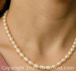 MaxSold Auction: F.W. Pearl W/Silver Clasp Necklace,14&#34; - Toronto (Ontario, Canada) PARTNER MANAGED Downsizing Online Auction - Queen Street East