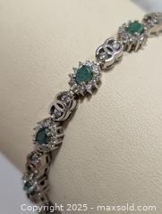 MaxSold Auction: Silver(13.99g) EmeraldCZ Bracelet - Toronto (Ontario, Canada) PARTNER MANAGED Downsizing Online Auction - Queen Street East