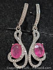 MaxSold Auction: Silver(4.79g)RubyCZ Earring  - Toronto (Ontario, Canada) PARTNER MANAGED Downsizing Online Auction - Queen Street East