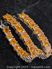 MaxSold Auction: Silver(5.04g)Orange Sapphire Earring  - Toronto (Ontario, Canada) PARTNER MANAGED Downsizing Online Auction - Queen Street East