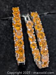 MaxSold Auction: Silver(5.04g)Orange Sapphire Earring  - Toronto (Ontario, Canada) PARTNER MANAGED Downsizing Online Auction - Queen Street East