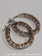 MaxSold Auction: Silver(5.04g)Orange Sapphire Earring  - Toronto (Ontario, Canada) PARTNER MANAGED Downsizing Online Auction - Queen Street East