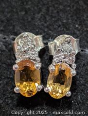 MaxSold Auction: Silver Citrine&Diamond Earring  - Toronto (Ontario, Canada) PARTNER MANAGED Downsizing Online Auction - Queen Street East