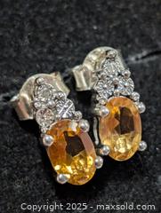 MaxSold Auction: Silver Citrine&Diamond Earring  - Toronto (Ontario, Canada) PARTNER MANAGED Downsizing Online Auction - Queen Street East