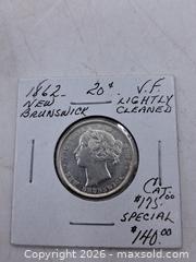 MaxSold Auction: 1862 New Brunswick 20 Cents Silver Coin - Victoria (British Columbia, Canada) PARTNER MANAGED Estate Sale Online Auction - Hillside Avenue