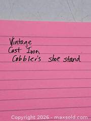 MaxSold Auction: Antique Cast Iron Cobbler's Shoe Stand (Shoe Last Stand) - Victoria (British Columbia, Canada) PARTNER MANAGED Estate Sale Online Auction - Hillside Avenue