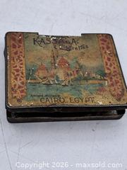 MaxSold Auction: Antique Kassala Cigs Metal Tin, Cairo Egypt, Early 20th Century - Victoria (British Columbia, Canada) PARTNER MANAGED Estate Sale Online Auction - Hillside Avenue