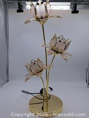 MaxSold Auction: Brass Gold-Plated Table Lamp with Glass Petal Shades - Victoria (British Columbia, Canada) PARTNER MANAGED Estate Sale Online Auction - Hillside Avenue