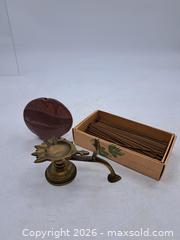 MaxSold Auction: Brass Oil/Incense Lamp & Ceramic Backflow Burner with Incense - Victoria (British Columbia, Canada) PARTNER MANAGED Estate Sale Online Auction - Hillside Avenue