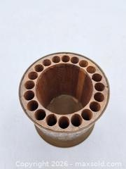 MaxSold Auction: Brass & Wood Engraved Floral Pencil/Brush Holder - Victoria (British Columbia, Canada) PARTNER MANAGED Estate Sale Online Auction - Hillside Avenue