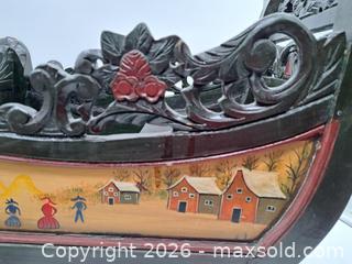 MaxSold Auction: Carved Wooden Sleigh Model with Hand-Painted Folk Panels - Victoria (British Columbia, Canada) PARTNER MANAGED Estate Sale Online Auction - Hillside Avenue