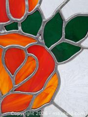 MaxSold Auction: Circular Stained Leaded Glass Hanging Window Panel, Three Roses - Victoria (British Columbia, Canada) PARTNER MANAGED Estate Sale Online Auction - Hillside Avenue