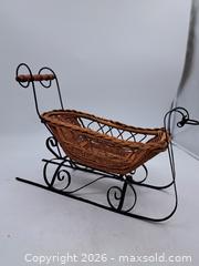 MaxSold Auction: Decorative Wicker Sleigh Miniature Sled with Metal Handle - Victoria (British Columbia, Canada) PARTNER MANAGED Estate Sale Online Auction - Hillside Avenue