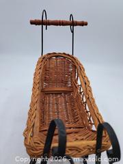 MaxSold Auction: Decorative Wicker Sleigh Miniature Sled with Metal Handle - Victoria (British Columbia, Canada) PARTNER MANAGED Estate Sale Online Auction - Hillside Avenue