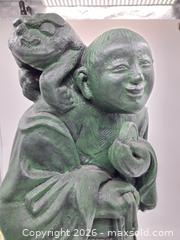 MaxSold Auction: Figural Resin Statue of Asian Robed Figure with Monkey and Peach - Victoria (British Columbia, Canada) PARTNER MANAGED Estate Sale Online Auction - Hillside Avenue