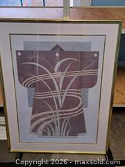 MaxSold Auction: Framed Kimono-Shaped Botanical Print in Gold-Tone Frame - Victoria (British Columbia, Canada) PARTNER MANAGED Estate Sale Online Auction - Hillside Avenue