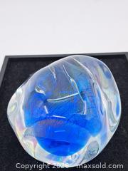 MaxSold Auction: Hand-blown iridescent blue art glass paperweight / freeform sculpture - Victoria (British Columbia, Canada) PARTNER MANAGED Estate Sale Online Auction - Hillside Avenue