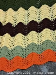 MaxSold Auction: Hand-Crocheted Ripple/Chevron Afghan Throw, 72 x 47 in - Victoria (British Columbia, Canada) PARTNER MANAGED Estate Sale Online Auction - Hillside Avenue