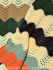 MaxSold Auction: Hand-Crocheted Ripple/Chevron Afghan Throw, 72 x 47 in - Victoria (British Columbia, Canada) PARTNER MANAGED Estate Sale Online Auction - Hillside Avenue