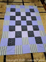 MaxSold Auction: Hand-Tied Patchwork Quilt Blanket, Approx. 73 x 52 in - Victoria (British Columbia, Canada) PARTNER MANAGED Estate Sale Online Auction - Hillside Avenue