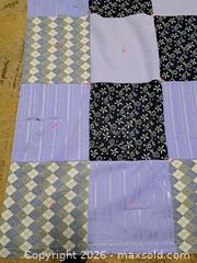 MaxSold Auction: Hand-Tied Patchwork Quilt Blanket, Approx. 73 x 52 in - Victoria (British Columbia, Canada) PARTNER MANAGED Estate Sale Online Auction - Hillside Avenue