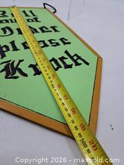 MaxSold Auction: Hanging Wooden Sign 20x12 "Bell out of Order please Knock" - Victoria (British Columbia, Canada) PARTNER MANAGED Estate Sale Online Auction - Hillside Avenue