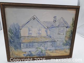 MaxSold Auction: House by F. Chapman — Watercolor & Ink, 1980, Framed 15 x 11 in - Victoria (British Columbia, Canada) PARTNER MANAGED Estate Sale Online Auction - Hillside Avenue