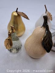 MaxSold Auction: Lot of 10 Decorative Pear Figurines — Mixed Materials & Finishes - Victoria (British Columbia, Canada) PARTNER MANAGED Estate Sale Online Auction - Hillside Avenue