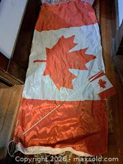 MaxSold Auction: Lot of 2 Canadian Flags: 36 x 72 in Large Nylon + Handheld - Victoria (British Columbia, Canada) PARTNER MANAGED Estate Sale Online Auction - Hillside Avenue