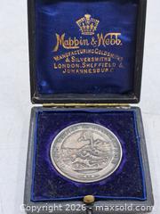 MaxSold Auction: Mappin & Webb Sterling Silver Rand Rifle Association Medal in Original Box - Victoria (British Columbia, Canada) PARTNER MANAGED Estate Sale Online Auction - Hillside Avenue