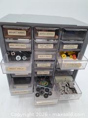 MaxSold Auction: Metal Frame Small Parts Organizer with 20 Plastic Drawers - Victoria (British Columbia, Canada) PARTNER MANAGED Estate Sale Online Auction - Hillside Avenue