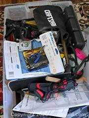 MaxSold Auction: Mixed Hand Tools & Hardware Lot in Plastic Storage Bin - Victoria (British Columbia, Canada) PARTNER MANAGED Estate Sale Online Auction - Hillside Avenue
