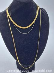 MaxSold Auction: Necklace Lot of 3 Chains - Gold Plated - Victoria (British Columbia, Canada) PARTNER MANAGED Estate Sale Online Auction - Hillside Avenue