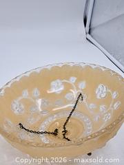 MaxSold Auction: Pair of Art Deco Pressed Glass Ceiling Light Bowls (10.5") - Victoria (British Columbia, Canada) PARTNER MANAGED Estate Sale Online Auction - Hillside Avenue