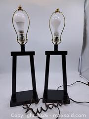 MaxSold Auction: Pair of Black Painted Wood Table Lamps - Victoria (British Columbia, Canada) PARTNER MANAGED Estate Sale Online Auction - Hillside Avenue