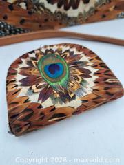 MaxSold Auction: Peacock Feather Shoulder/Crossbody Bag with Coin Purse - Victoria (British Columbia, Canada) PARTNER MANAGED Estate Sale Online Auction - Hillside Avenue