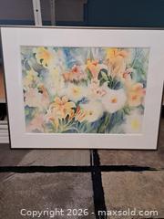 MaxSold Auction: Piilani Cook Watercolor Floral Painting, Framed 36" x 29" - Victoria (British Columbia, Canada) PARTNER MANAGED Estate Sale Online Auction - Hillside Avenue