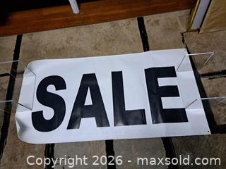 MaxSold Auction: Promotional PVC Vinyl SALE Banner, Approx. 47.5" x 23.5" - Victoria (British Columbia, Canada) PARTNER MANAGED Estate Sale Online Auction - Hillside Avenue